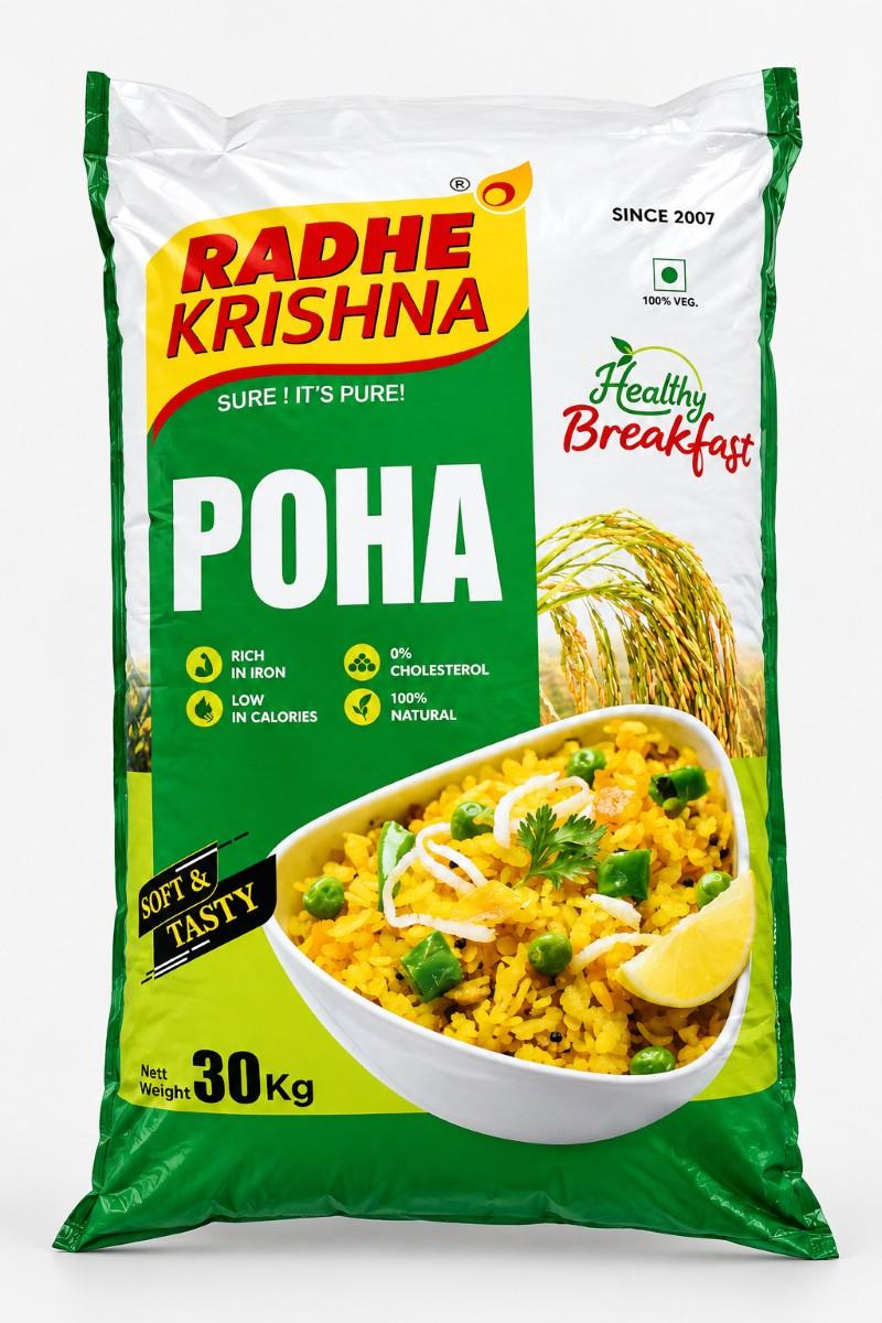 Radhekrishna Medium Rice Poha, 30 Kg bulk pack