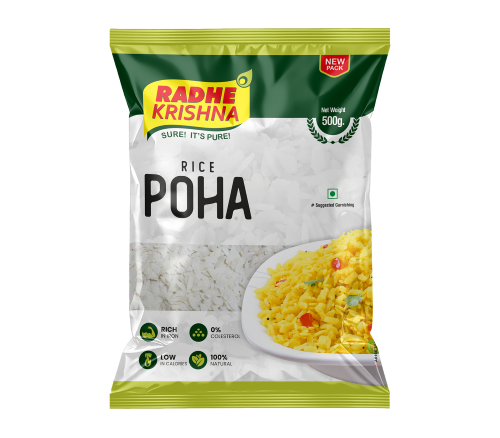 Radhe Krishna Rice Poha, 500 g green pack